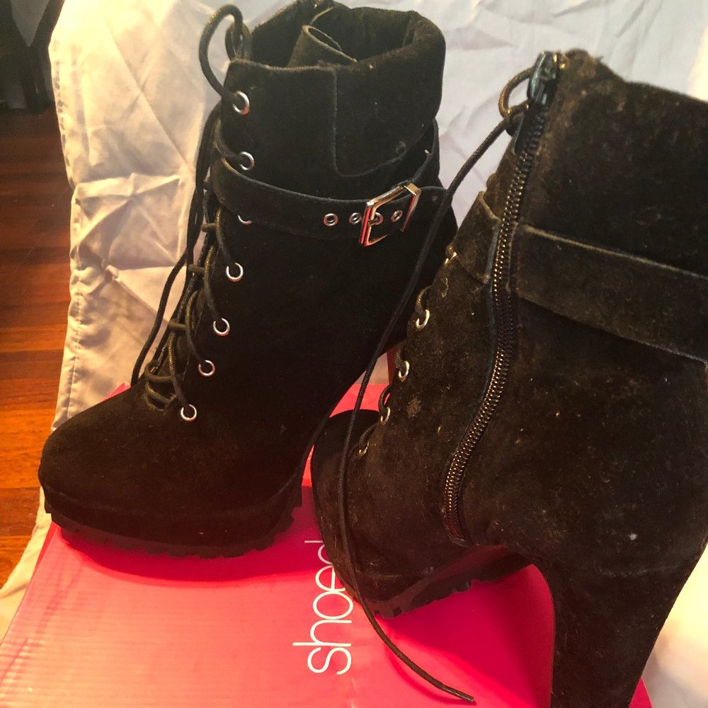 Black Suede-like Bootie